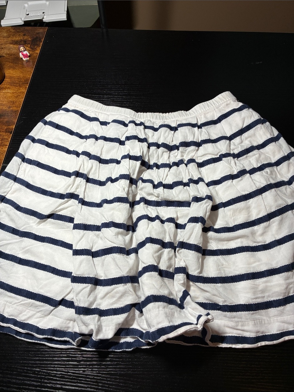 J. Crew Striped Circle Skirt in Navy and White